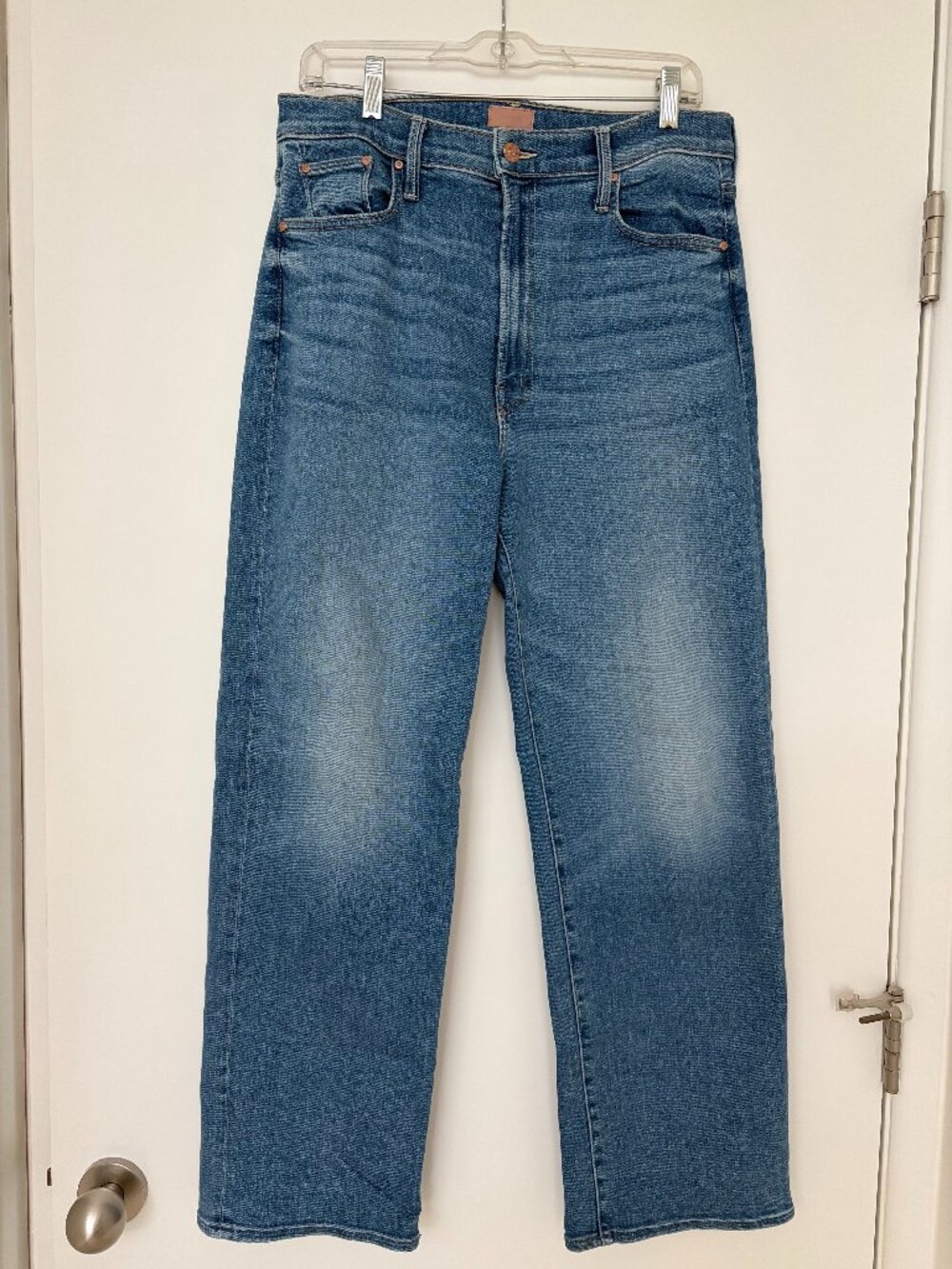 MOTHER JEANS Rambler Zip Flood Size 32 Out of the Blue Wash